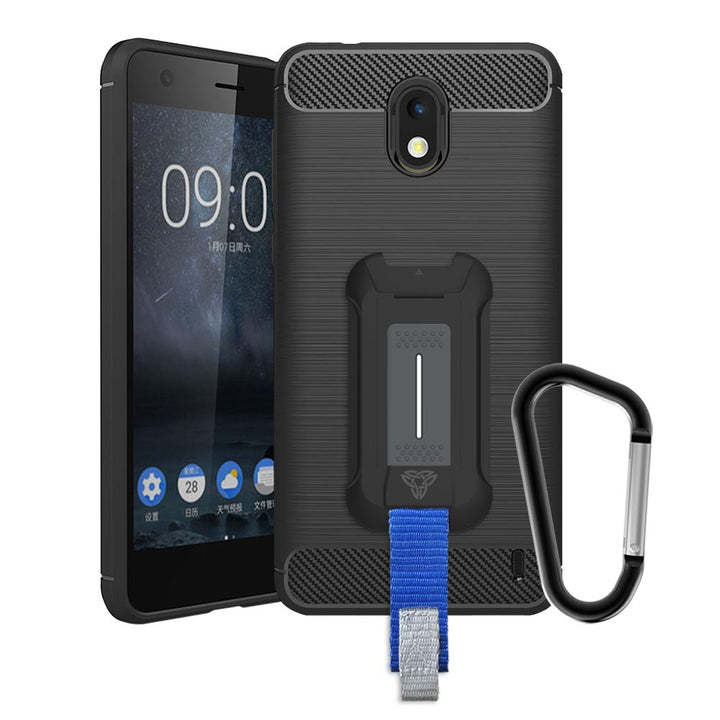 TP-NK18-2 | Nokia 2 | Shockproof Rugged Case w/ KEY Mount & Carabiner