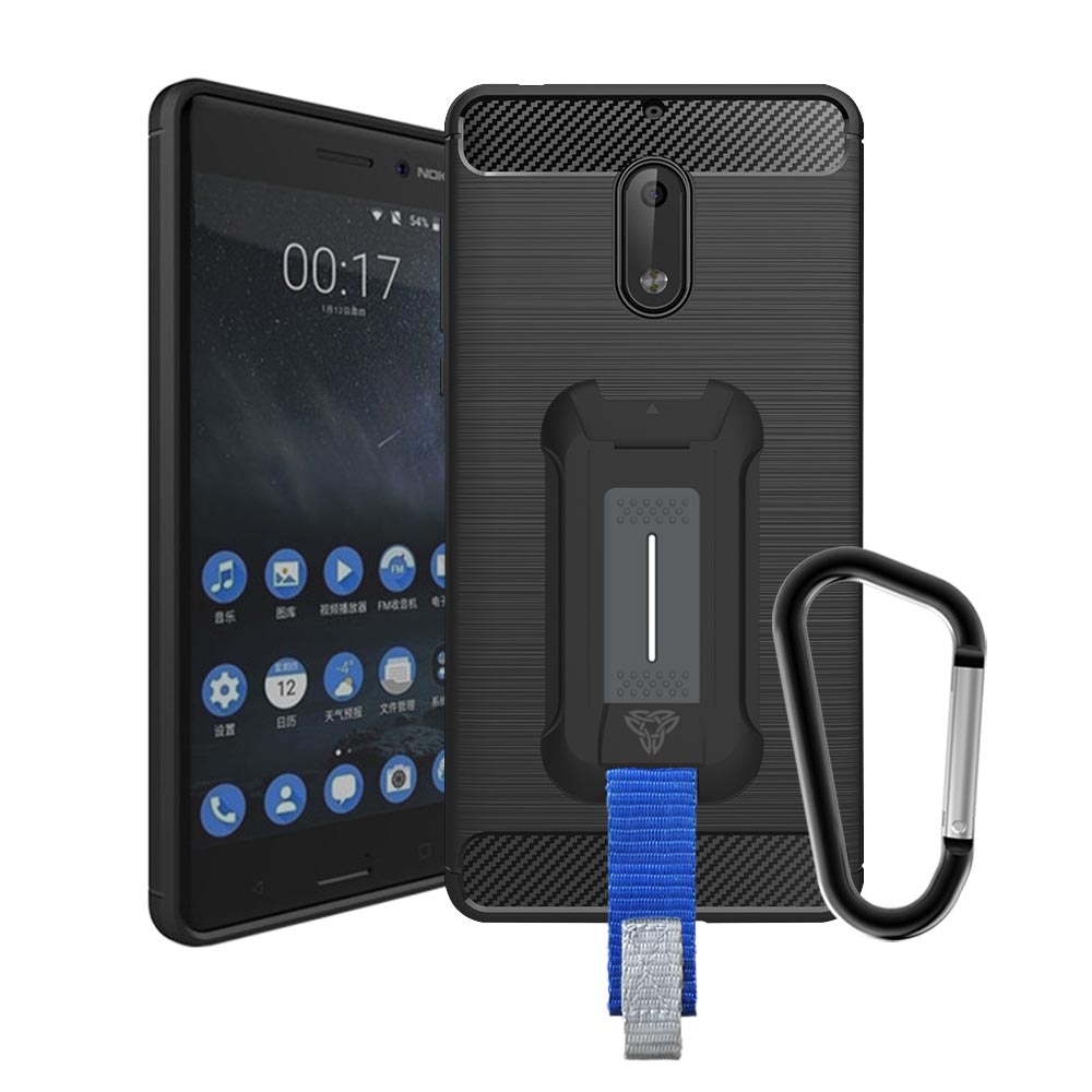 TP-NK-6 | Nokia 6 | Shockproof Rugged Case w/ KEY Mount & Carabiner