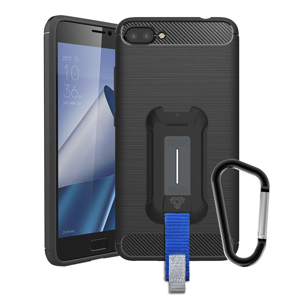 TP-AS-ZF4M | Asus Zenfone 4 Max ZC520KL | Shockproof Rugged Case w/ KEY  Mount & Carabiner