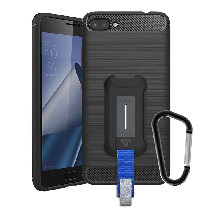 TP-AS-ZF4MP/PRO | Asus Zenfone 4 Max ZC554KL X00ID / 4 MAX PRO / PLUS | Shockproof Rugged Case w/ KEY Mount & Carabiner