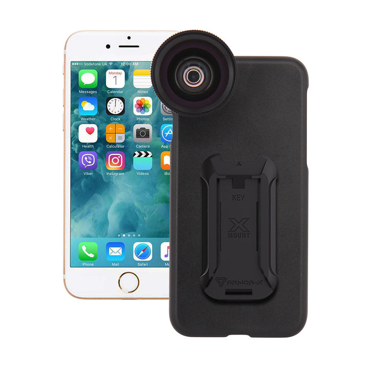 UAX-Fi7 | iPhone 7 / iPhone 8 Case | Mountable case with 0.7X HD wide angle lens and 12X Micro lens