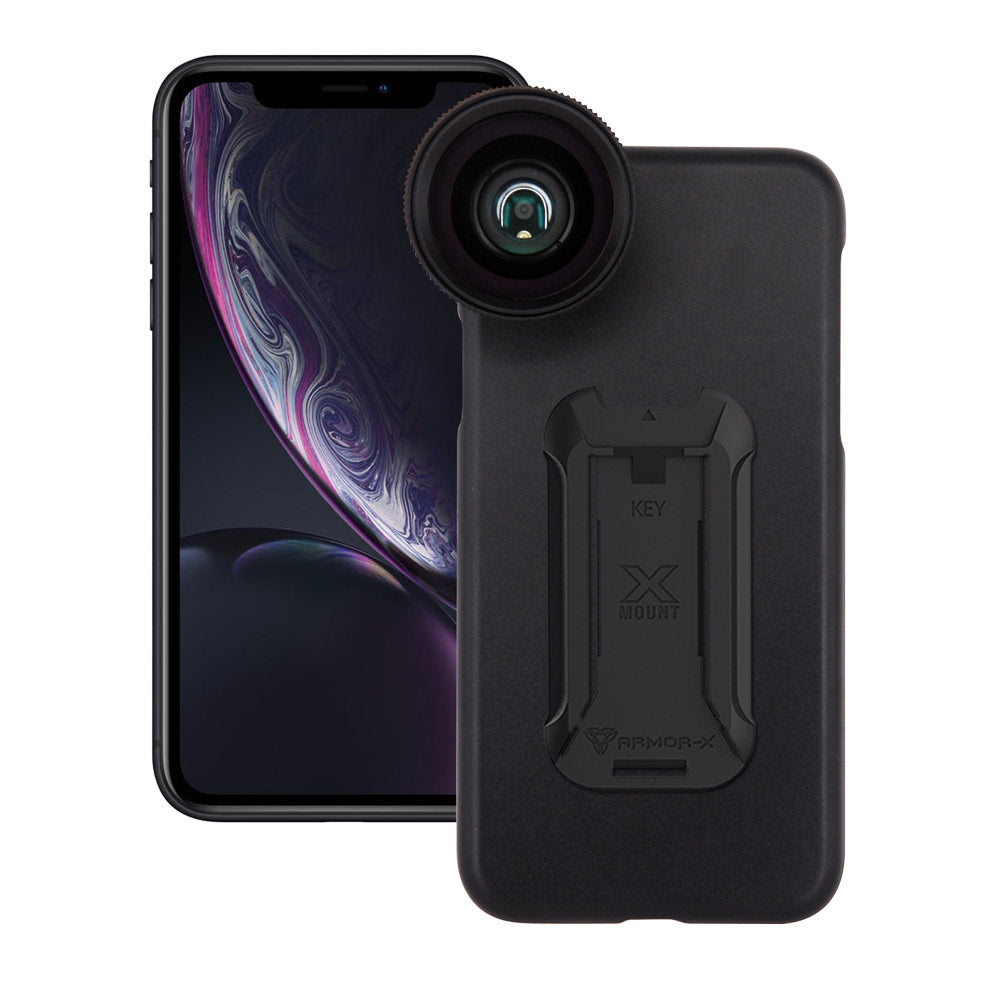 UAX-FiPHXR | iPhone XR Case | Mountable case with 0.7X HD wide angle lens & 12X Micro lens