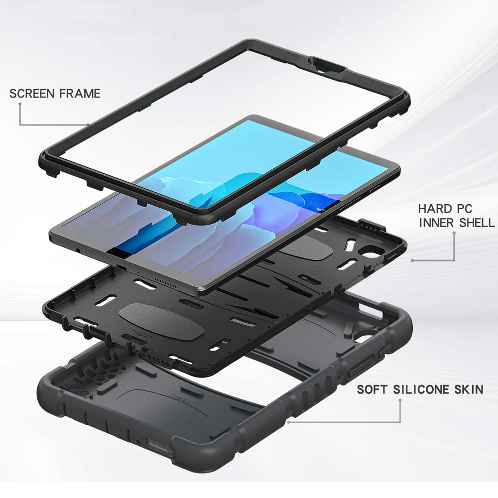 VRN-SS-T290 | Samsung Galaxy Tab A 8.0 (2019) SM-T290 / T295 | 3 layers Protective Rugged Case with kick-stand