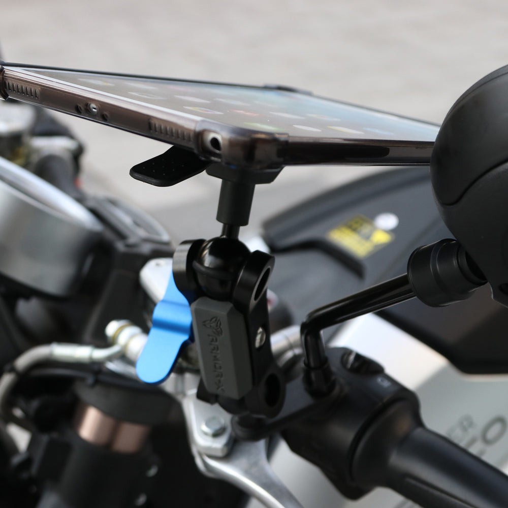 X-P20T | Heavy-Duty Motorcycle Mirror or Pinchbolt Mount | ONE-LOCK for Tablet