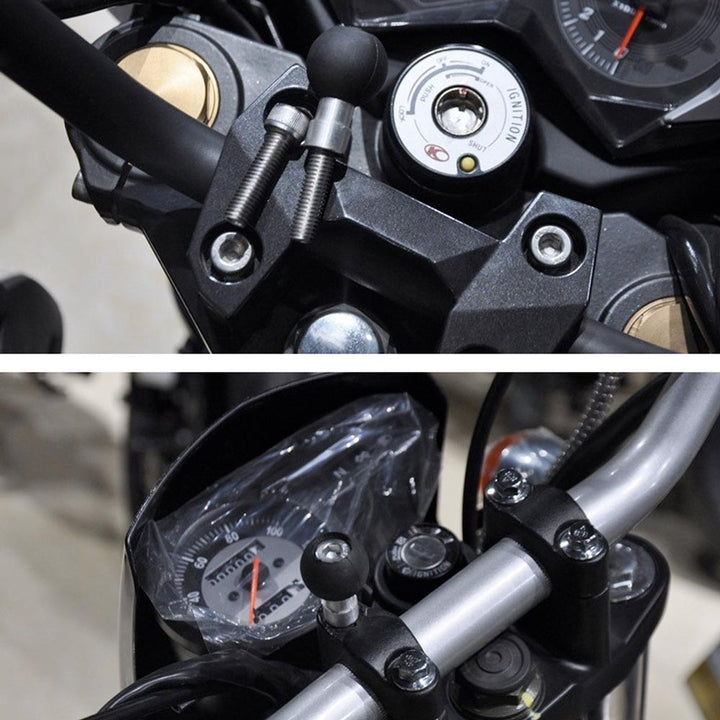 M8 Screws Motorcycle Mirror Rear View / Handlebar Clamp Base | ONE-LOCK for Phone