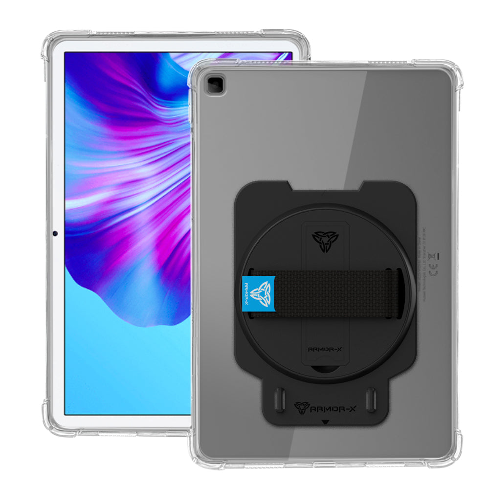 ARMOR-X Honor Pad X8 Lite shockproof case, impact protection cover with hand strap and kick stand. One-handed design for your workplace.