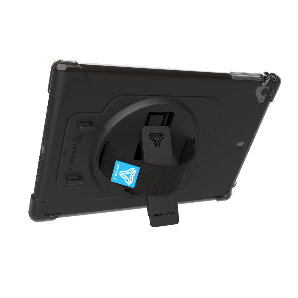 ZUN-iPad-A2 | iPad Air 1 Air 2 | 4 corner protection case w/ hand strap & kickstand